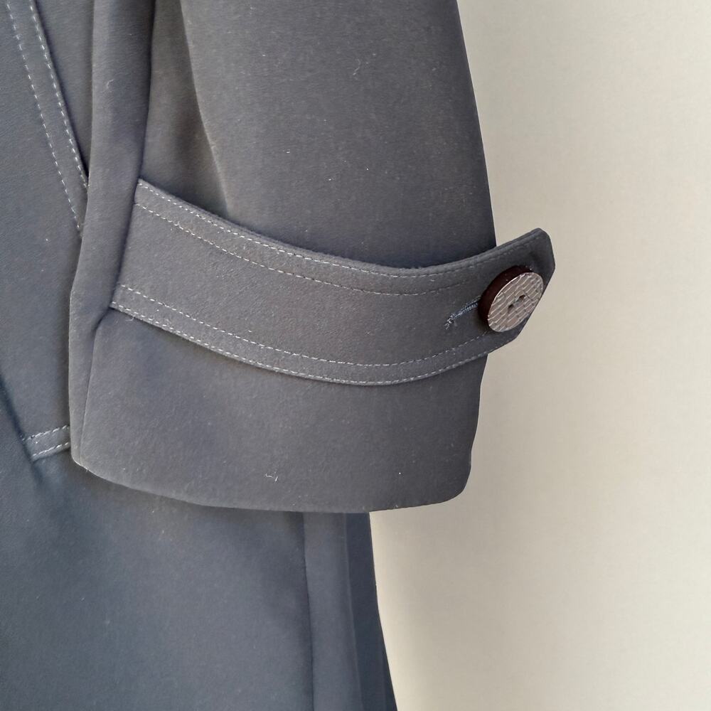 MYCRA PAC black Rain Coat  - Trench Double Breasted Classy EUC Sz 1 S/M - Picture 9 of 14